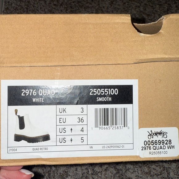 Dr. Martens Audrick Chelsea Platform Boots White- Women's 5 - Picture 8 of 9